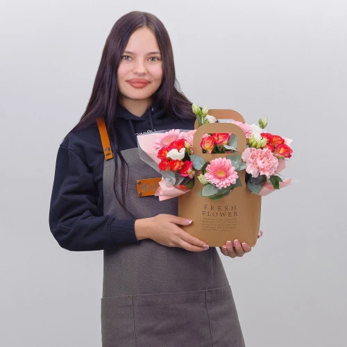 Композиция "Микс в сумочке крафт" 0885 фото 4